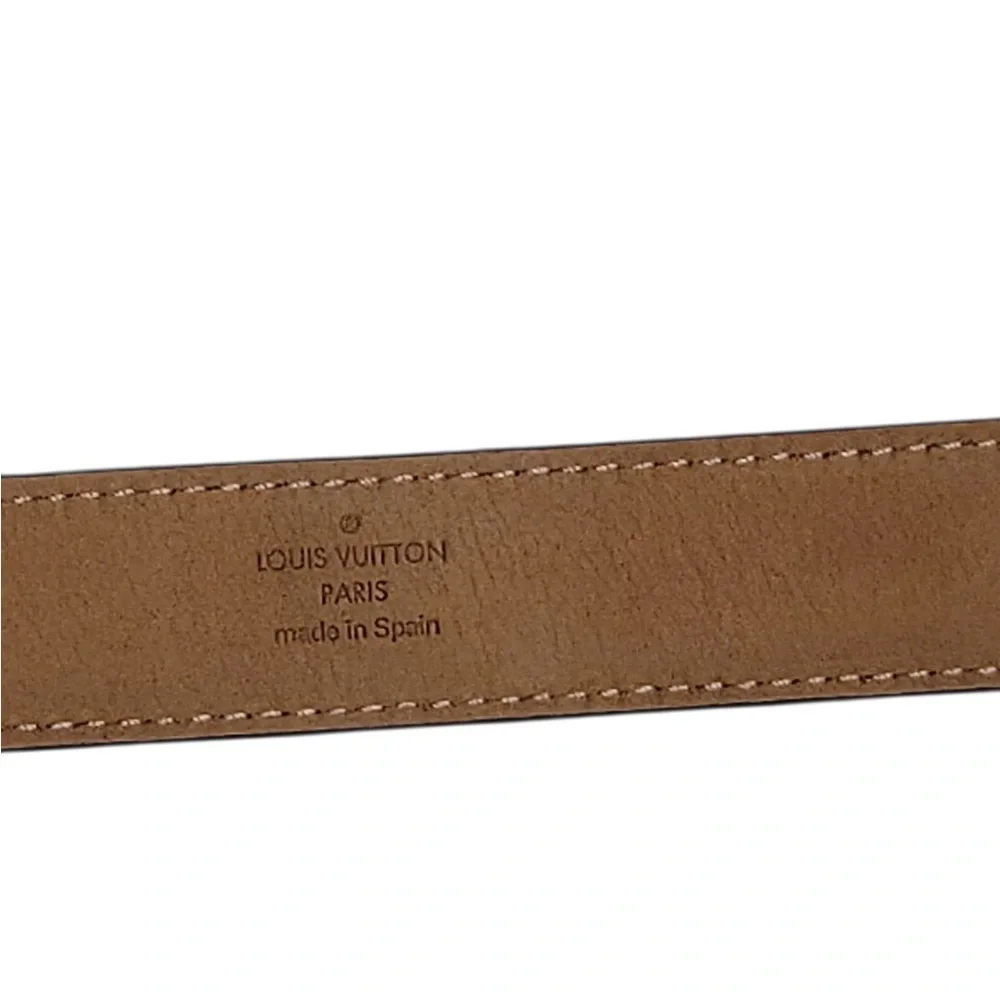 Louis Vuitton Dark Brown Monogram‎ Belt with Shiny Gold Buckle